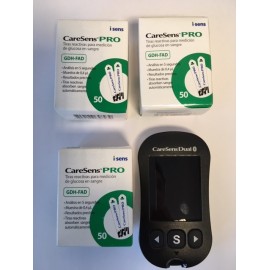 3 CAJAS CARESENS PRO  + Aparato GLUCEMIA