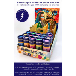 BARRELTOPIA PROTECTOR SOLAR EXPOSITOR 24 UDS