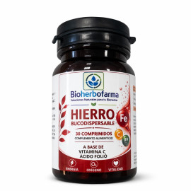 HIERRO BUCODISPERSABLE 30 COMPRIMIDOS A BASE DE VITAMINA C Y ÁCIDO FOLIÓ